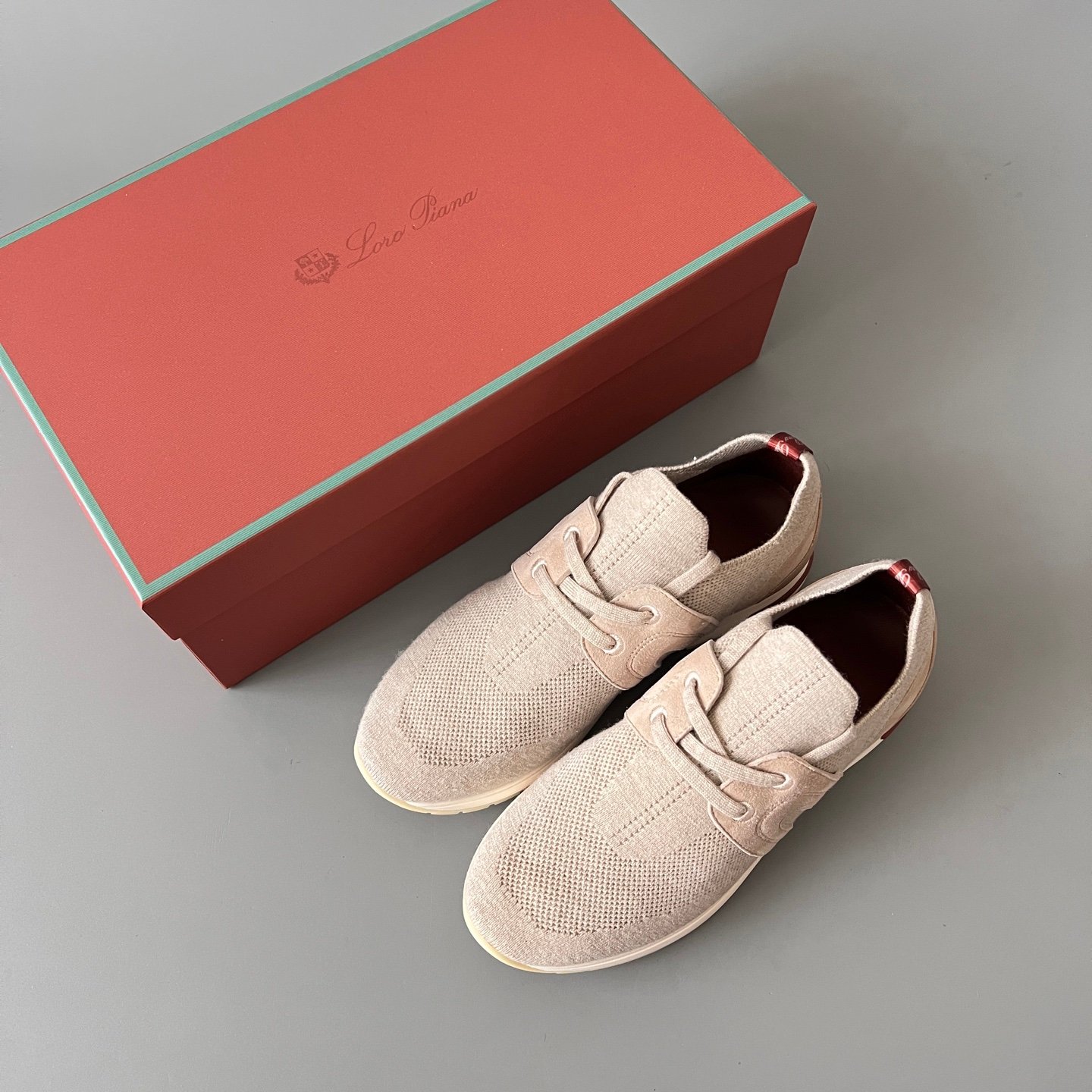 Aurora Custom Loro Piana Classic Modular Walk Sneaker - Oatmeal Beige Technical Knit & Sand Suede - Image 9