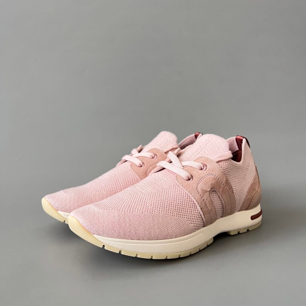 Aurora Custom Loro Piana Classic Modular Walk Sneaker - Blossom Pink Technical Knit & Suede