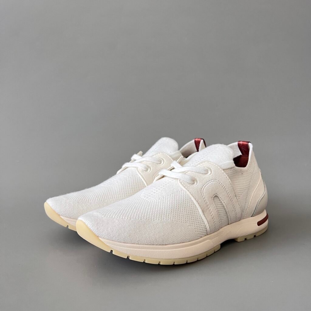 Aurora Custom Loro Piana Classic Modular Walk Sneaker - Triple Off-White Technical Knit & Suede