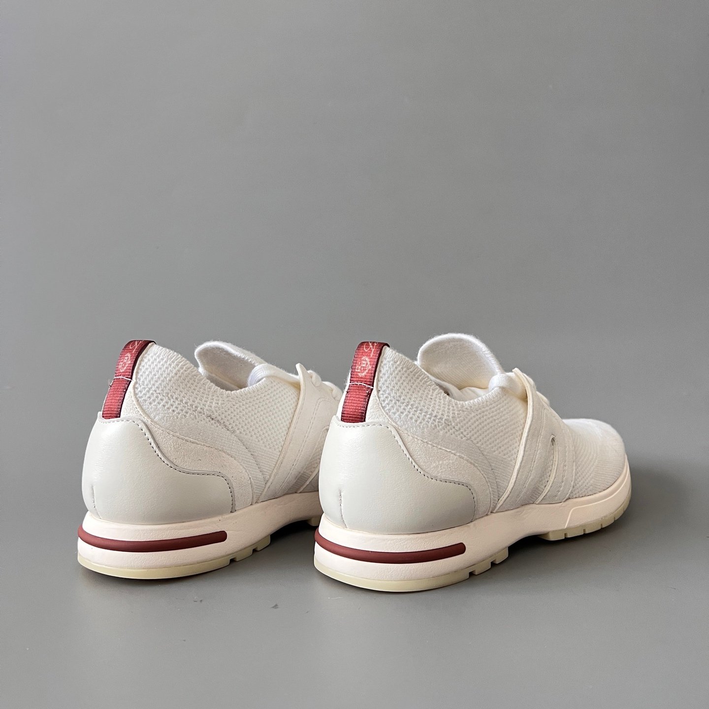 Aurora Custom Loro Piana Classic Modular Walk Sneaker - Triple Off-White Technical Knit & Suede - Image 4