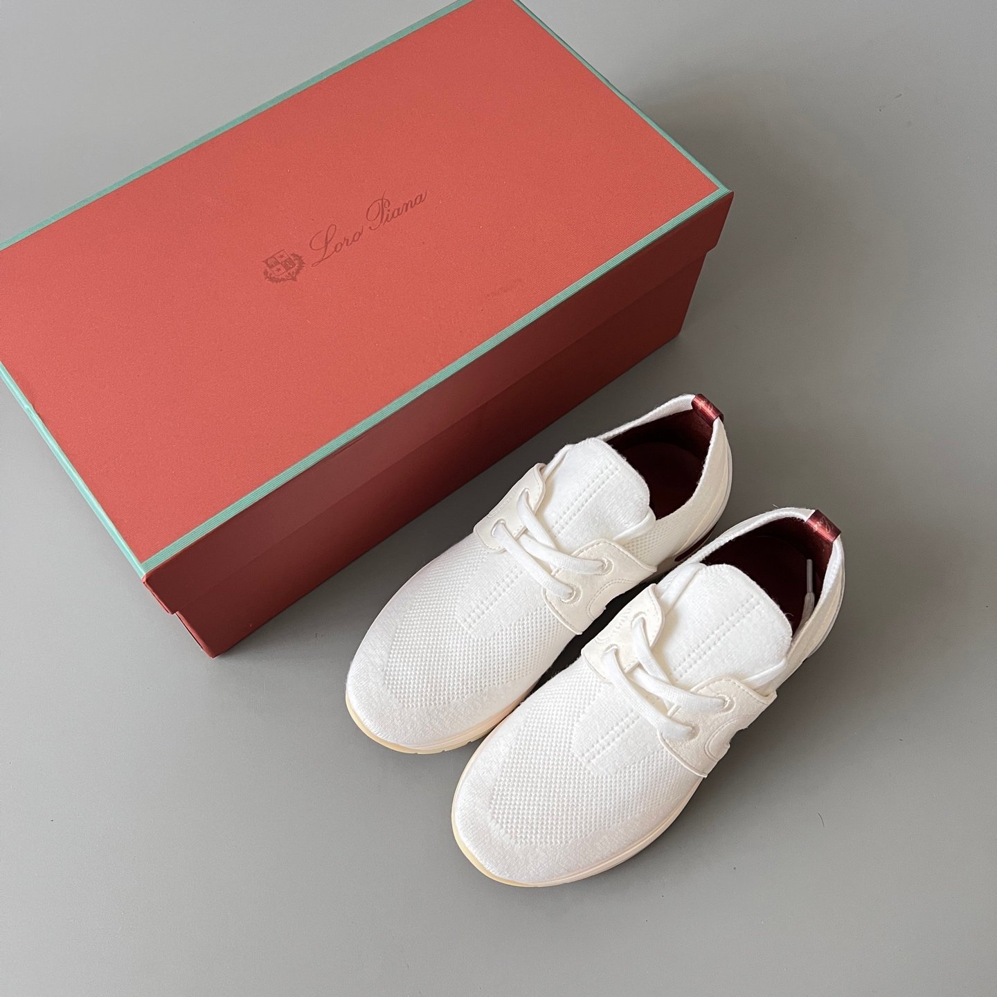 Aurora Custom Loro Piana Classic Modular Walk Sneaker - Triple Off-White Technical Knit & Suede - Image 9