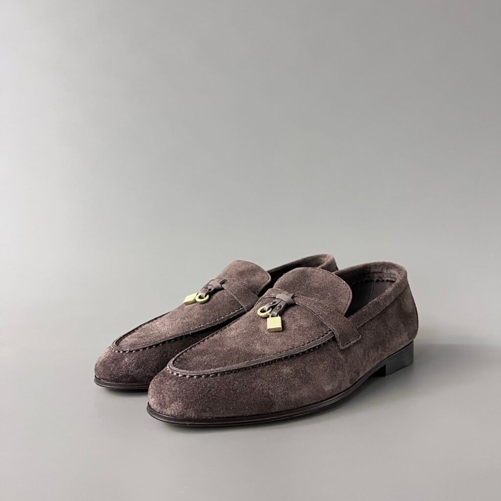 Aurora Custom Loro Piana Classic Summer Charms Walk Loafer - Dark Chocolate Suede & Leather Sole Edition (Women's Edition)