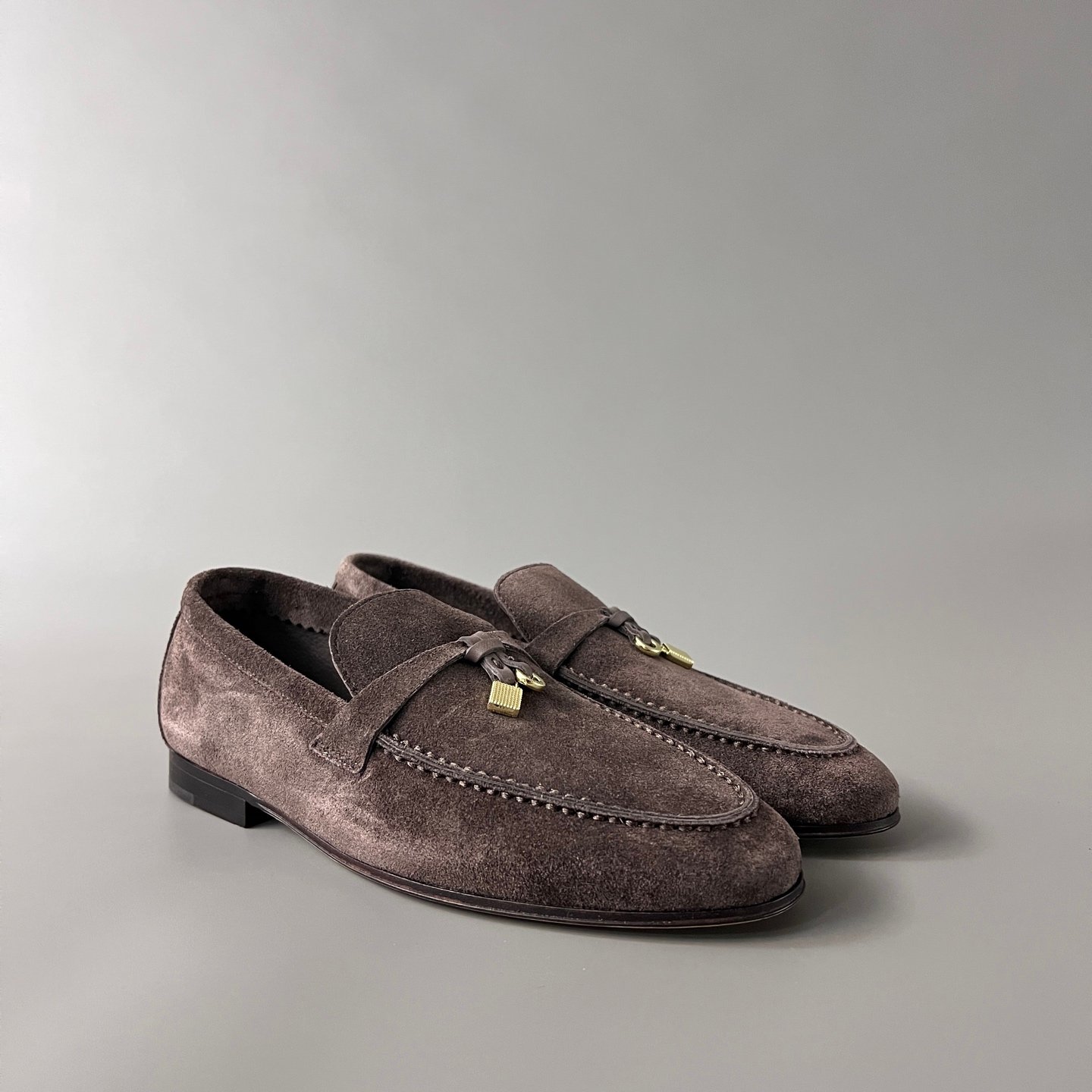 Aurora Custom Loro Piana Classic Summer Charms Walk Loafer - Dark Chocolate Suede & Leather Sole Edition (Women's Edition) - Image 3
