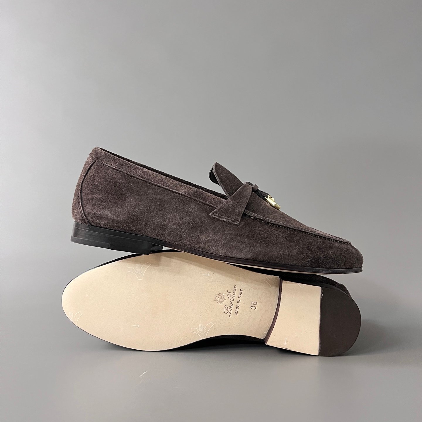 Aurora Custom Loro Piana Classic Summer Charms Walk Loafer - Dark Chocolate Suede & Leather Sole Edition (Women's Edition) - Image 6