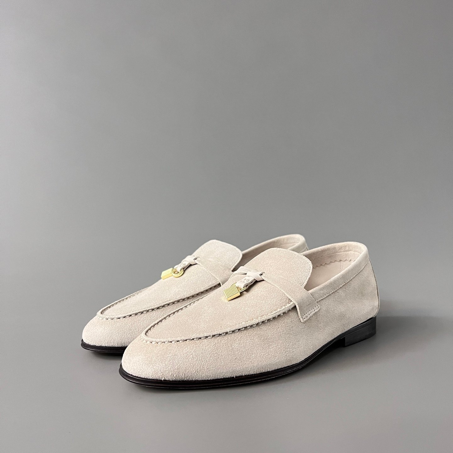 Aurora Custom Loro Piana Classic Summer Charms Walk Loafer - Alabaster Suede & Leather Sole Edition (Women's Edition)