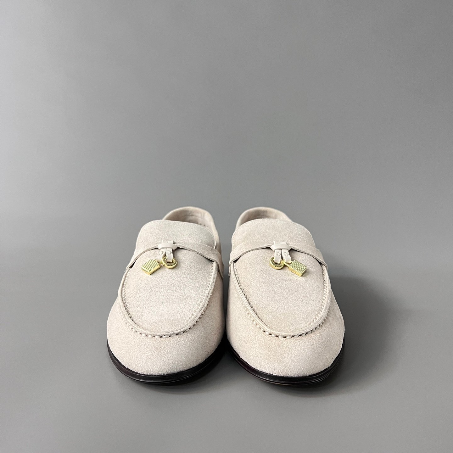 Aurora Custom Loro Piana Classic Summer Charms Walk Loafer - Alabaster Suede & Leather Sole Edition (Women's Edition) - Image 2