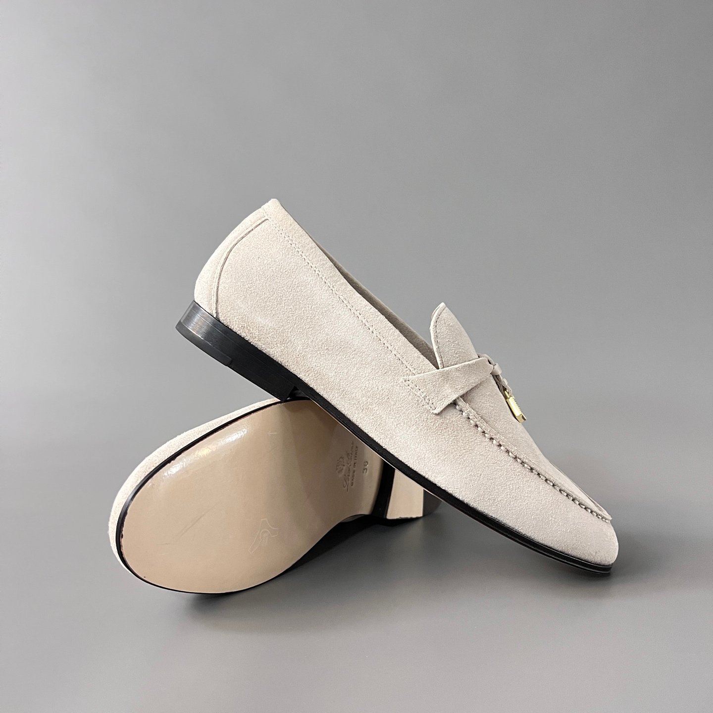 Aurora Custom Loro Piana Classic Summer Charms Walk Loafer - Alabaster Suede & Leather Sole Edition (Women's Edition) - Image 7