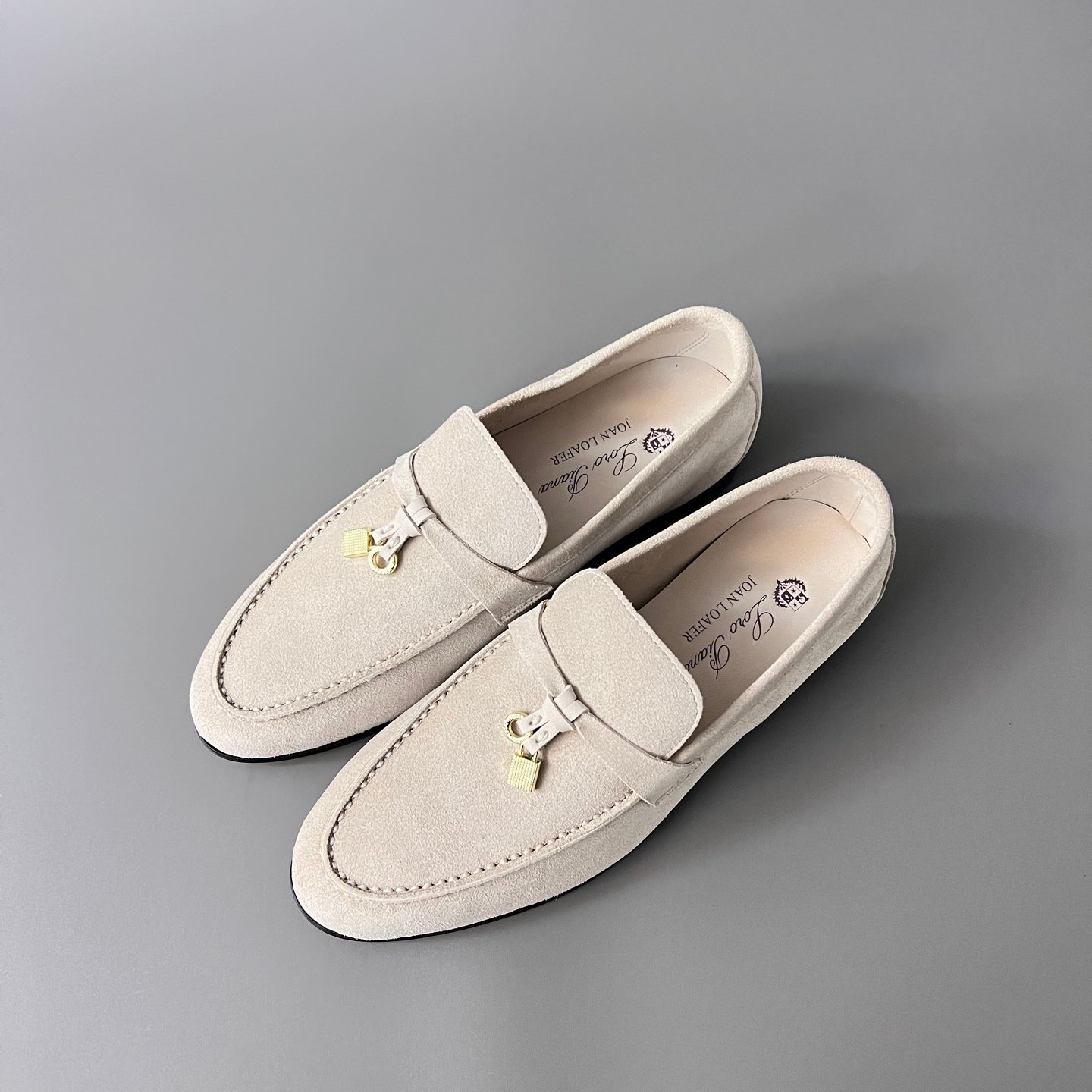 Aurora Custom Loro Piana Classic Summer Charms Walk Loafer - Alabaster Suede & Leather Sole Edition (Women's Edition) - Image 8