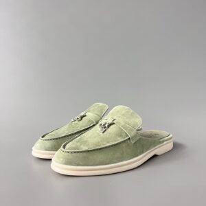 Aurora Custom Loro Piana Classic Summer Charms Walk Mule - Willow Green Suede Edition (Women's Edition)
