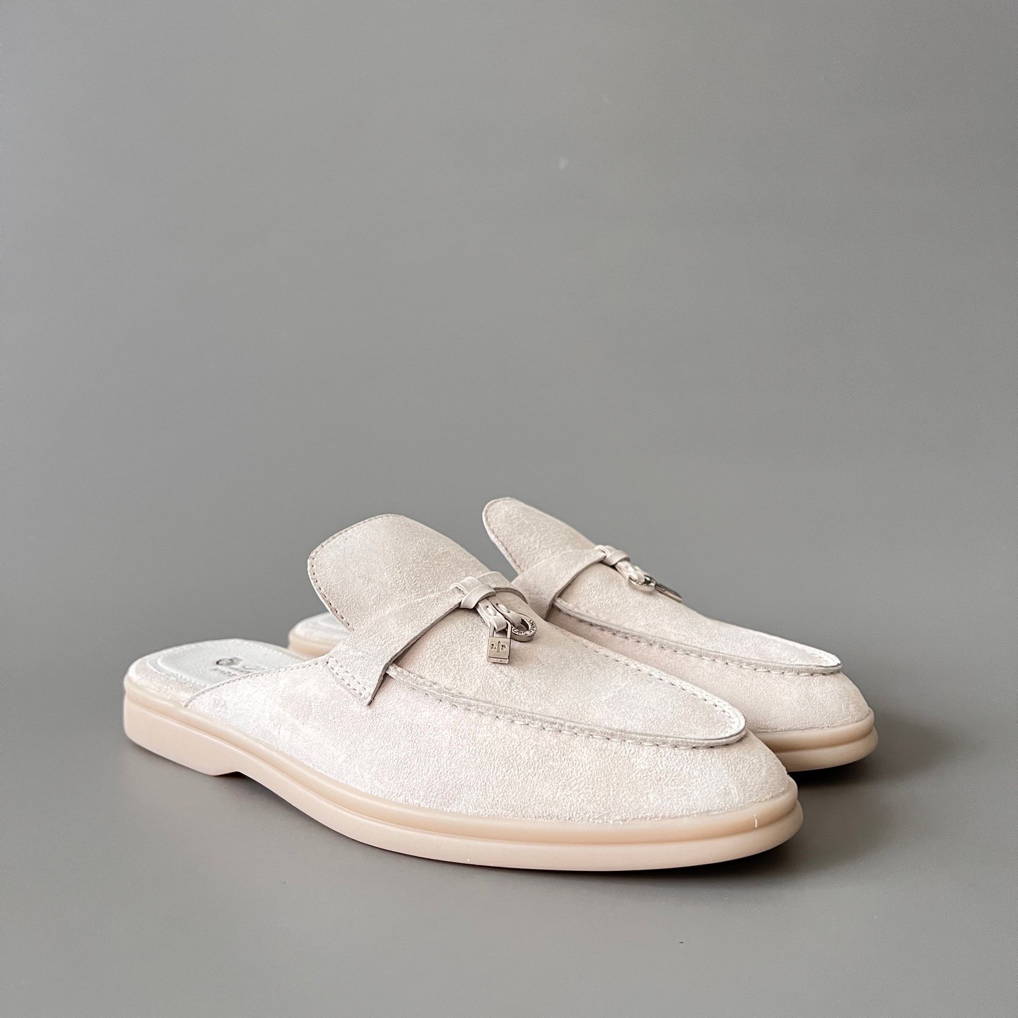 Aurora Custom Loro Piana Classic Summer Charms Walk Mule - Alabaster Suede Edition (Women's Edition) - Image 3