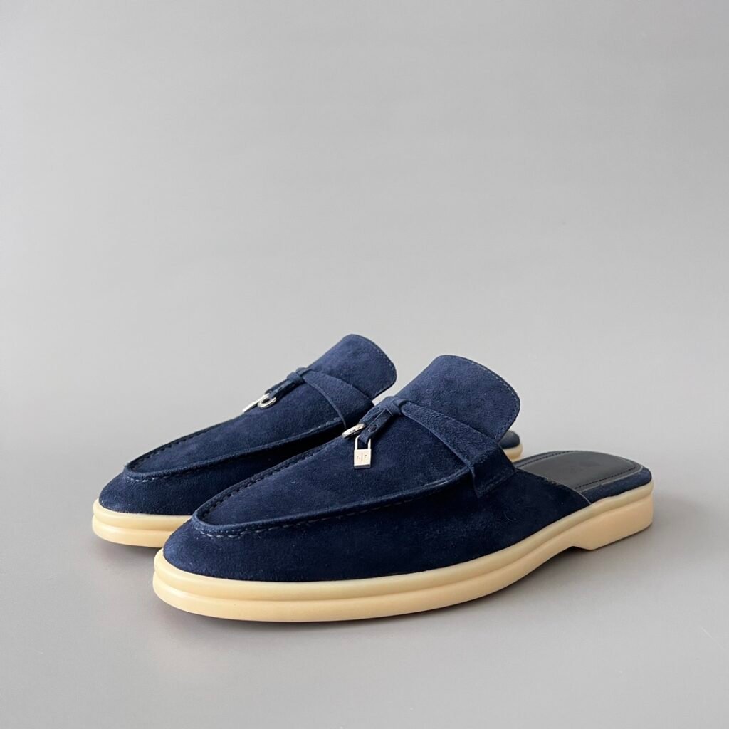 Aurora Custom Loro Piana Classic Summer Charms Walk Mule - Midnight Navy Suede Edition (Women's Edition)