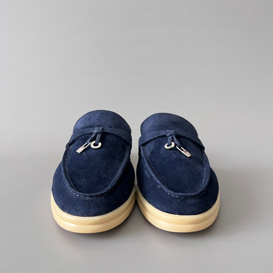 Aurora Custom Loro Piana Classic Summer Charms Walk Mule - Midnight Navy Suede Edition (Women's Edition) - Image 2