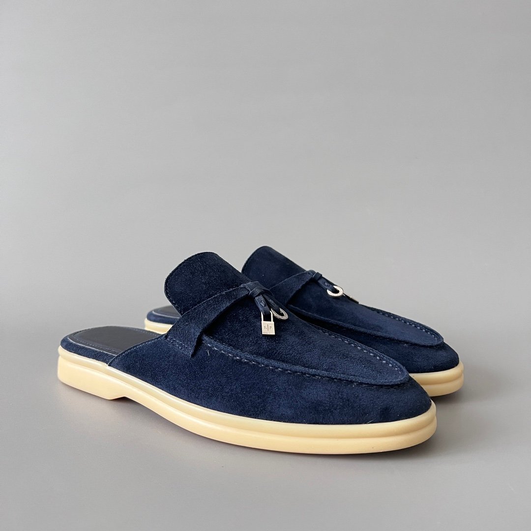 Aurora Custom Loro Piana Classic Summer Charms Walk Mule - Midnight Navy Suede Edition (Women's Edition) - Image 3