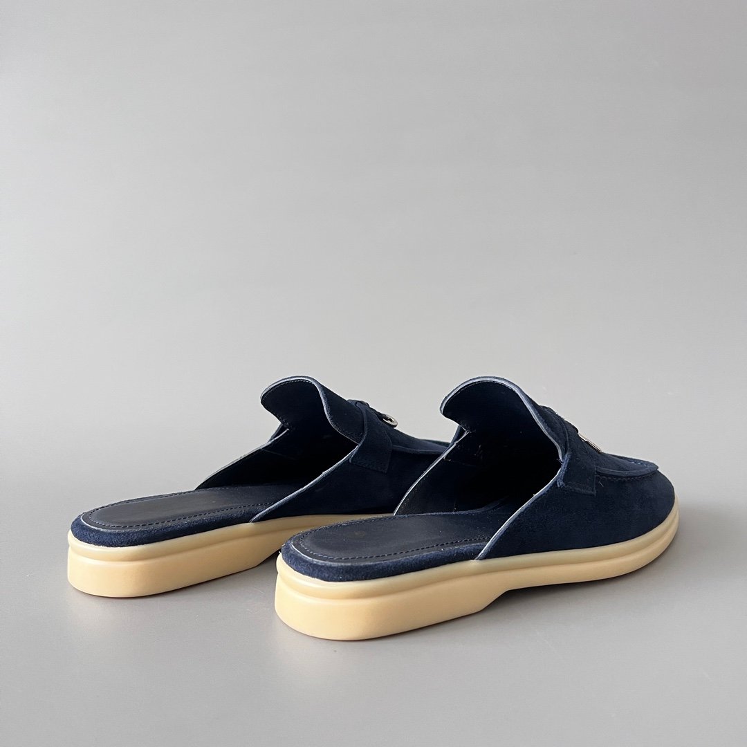 Aurora Custom Loro Piana Classic Summer Charms Walk Mule - Midnight Navy Suede Edition (Women's Edition) - Image 4