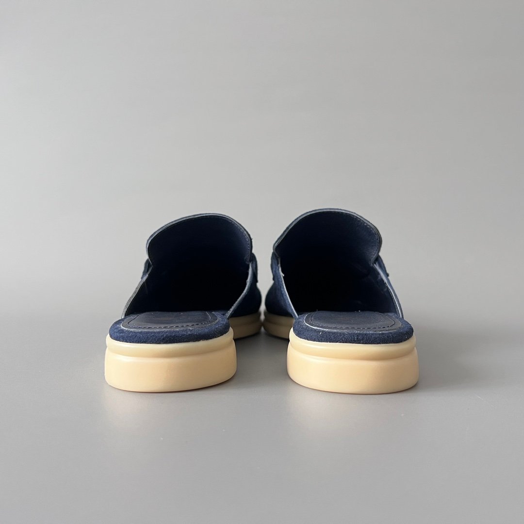 Aurora Custom Loro Piana Classic Summer Charms Walk Mule - Midnight Navy Suede Edition (Women's Edition) - Image 5