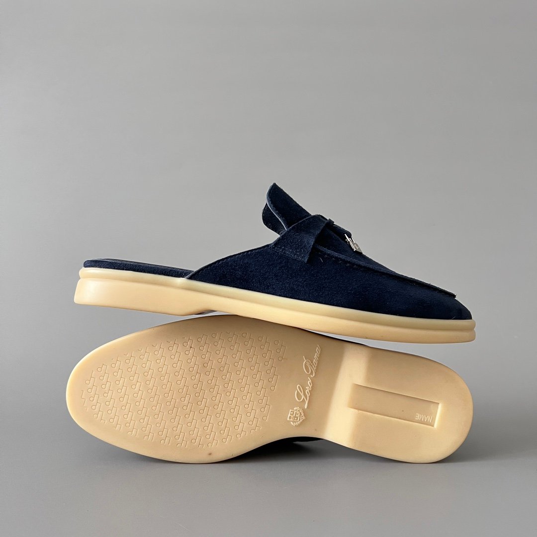 Aurora Custom Loro Piana Classic Summer Charms Walk Mule - Midnight Navy Suede Edition (Women's Edition) - Image 6