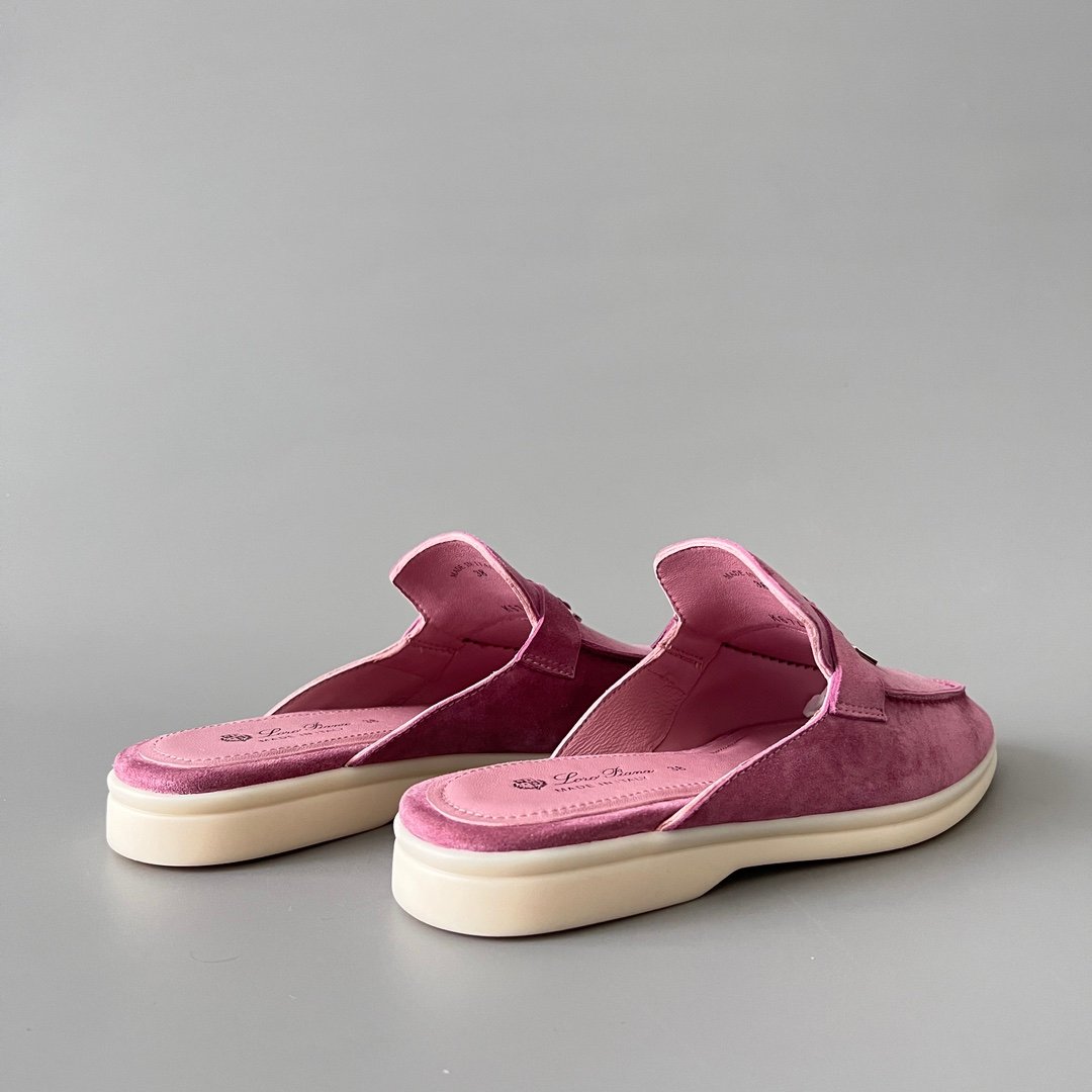 Aurora Custom Loro Piana Classic Summer Charms Walk Mule - Fuchsia Pink Suede Edition (Women's Edition) - Image 4