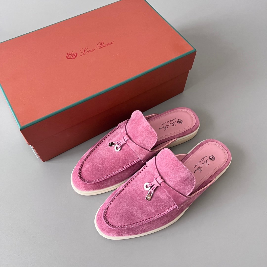 Aurora Custom Loro Piana Classic Summer Charms Walk Mule - Fuchsia Pink Suede Edition (Women's Edition) - Image 9