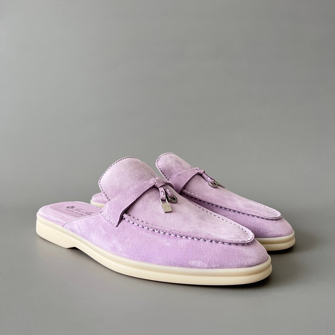 Aurora Custom Loro Piana Classic Summer Charms Walk Mule - Lavender Suede Edition (Women's Edition) - Image 3