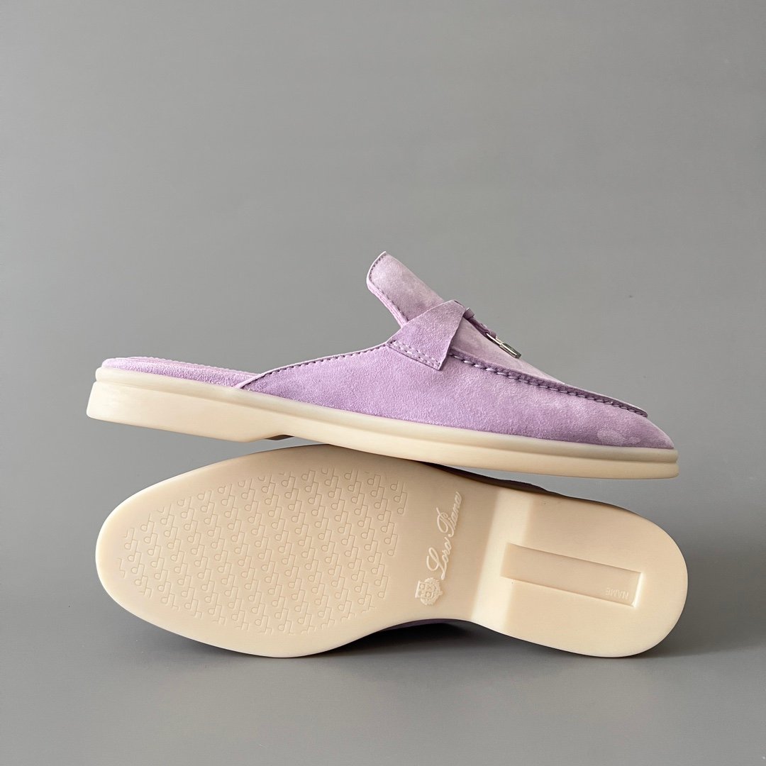 Aurora Custom Loro Piana Classic Summer Charms Walk Mule - Lavender Suede Edition (Women's Edition) - Image 6