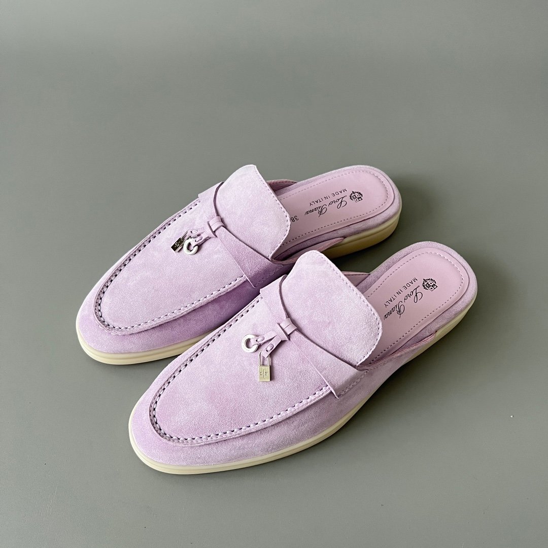 Aurora Custom Loro Piana Classic Summer Charms Walk Mule - Lavender Suede Edition (Women's Edition) - Image 8
