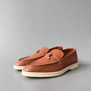 Aurora Custom Loro Piana Classic Summer Charms Walk Loafer - Roma Brown Pebbled Leather (Women's Edition)