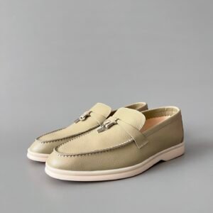 Aurora Custom Loro Piana Classic Summer Charms Walk Loafer - Sage Green Pebbled Leather (Women's Edition)
