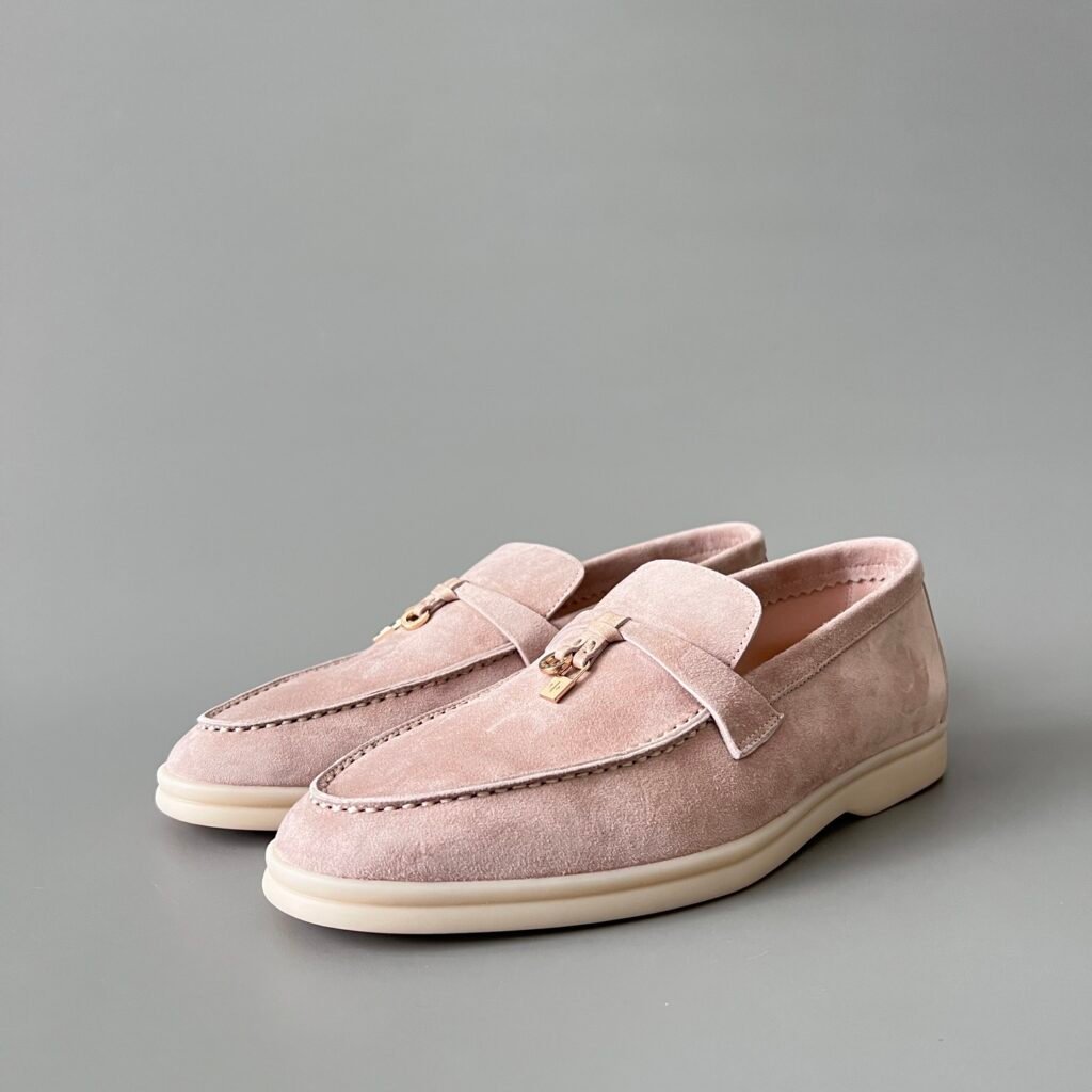 Aurora Custom Loro Piana Classic Summer Charms Walk Loafer - Blossom Pink Suede (Women's Edition)