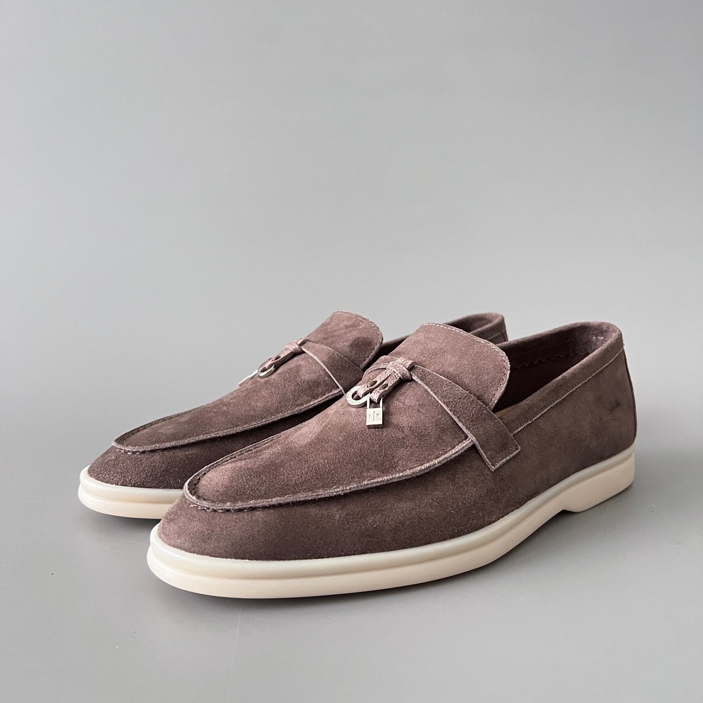 Aurora Custom Loro Piana Classic Summer Charms Walk Loafer - Warm Taupe Suede (Women's Edition)