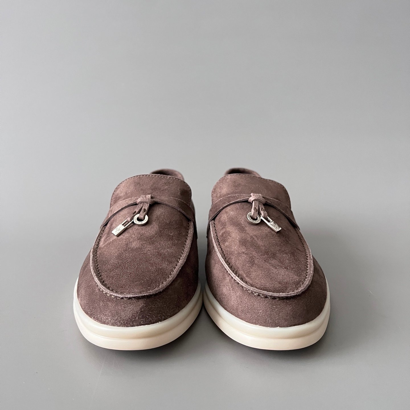 Aurora Custom Loro Piana Classic Summer Charms Walk Loafer - Warm Taupe Suede (Women's Edition) - Image 2