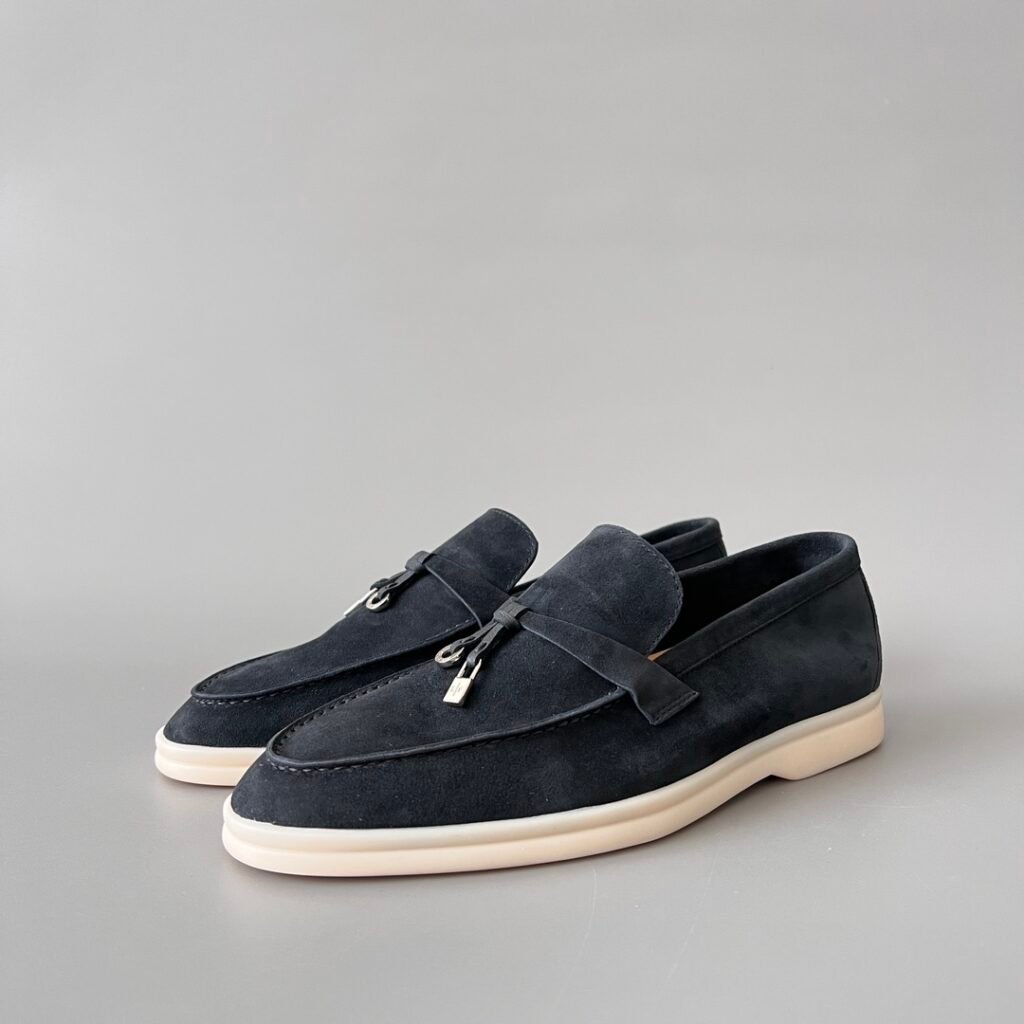 Aurora Custom Loro Piana Classic Summer Charms Walk Loafer - Midnight Navy Suede (Women's Edition)