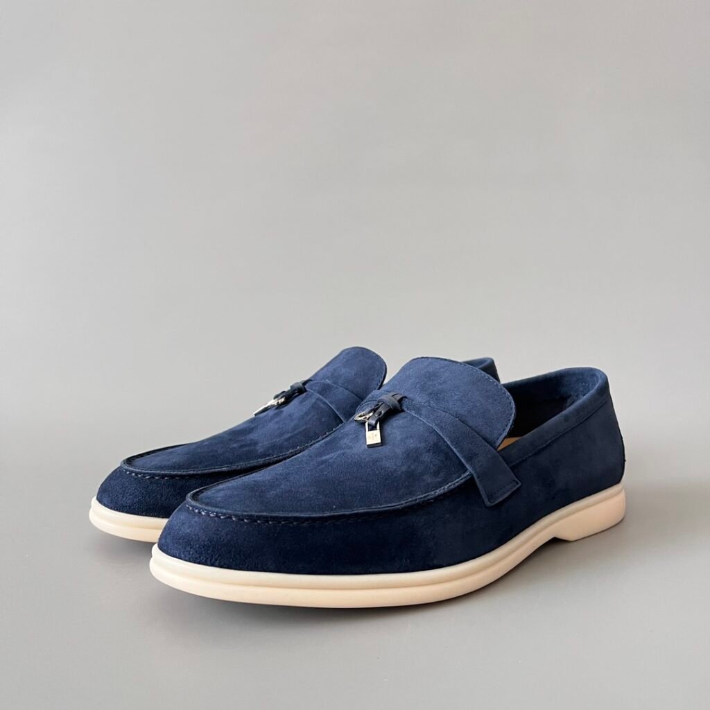 Aurora Custom Loro Piana Classic Summer Charms Walk Loafer - Mediterranean Blue Suede (Women's Edition)