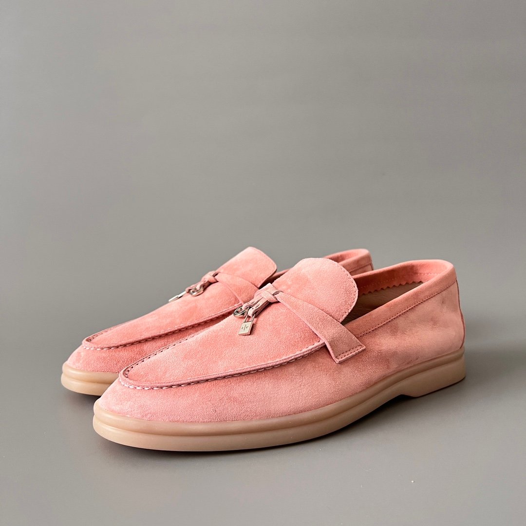 Aurora Custom Loro Piana Classic Summer Charms Walk Loafer - Rose Pink Suede (Women's Edition)