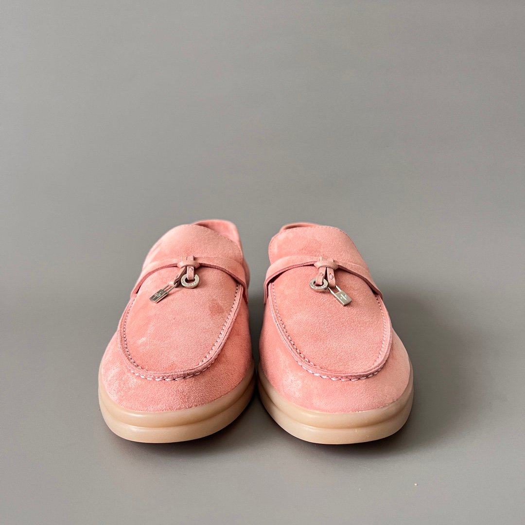 Aurora Custom Loro Piana Classic Summer Charms Walk Loafer - Rose Pink Suede (Women's Edition) - Image 2