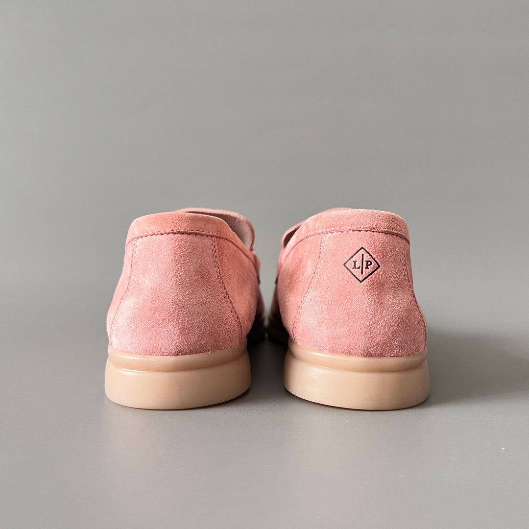 Aurora Custom Loro Piana Classic Summer Charms Walk Loafer - Rose Pink Suede (Women's Edition) - Image 5