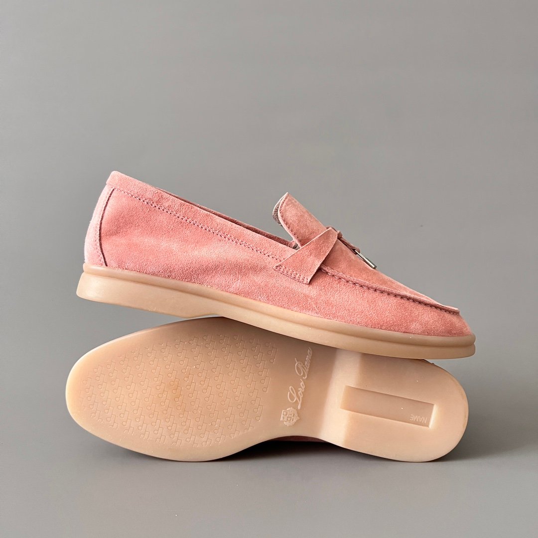 Aurora Custom Loro Piana Classic Summer Charms Walk Loafer - Rose Pink Suede (Women's Edition) - Image 6