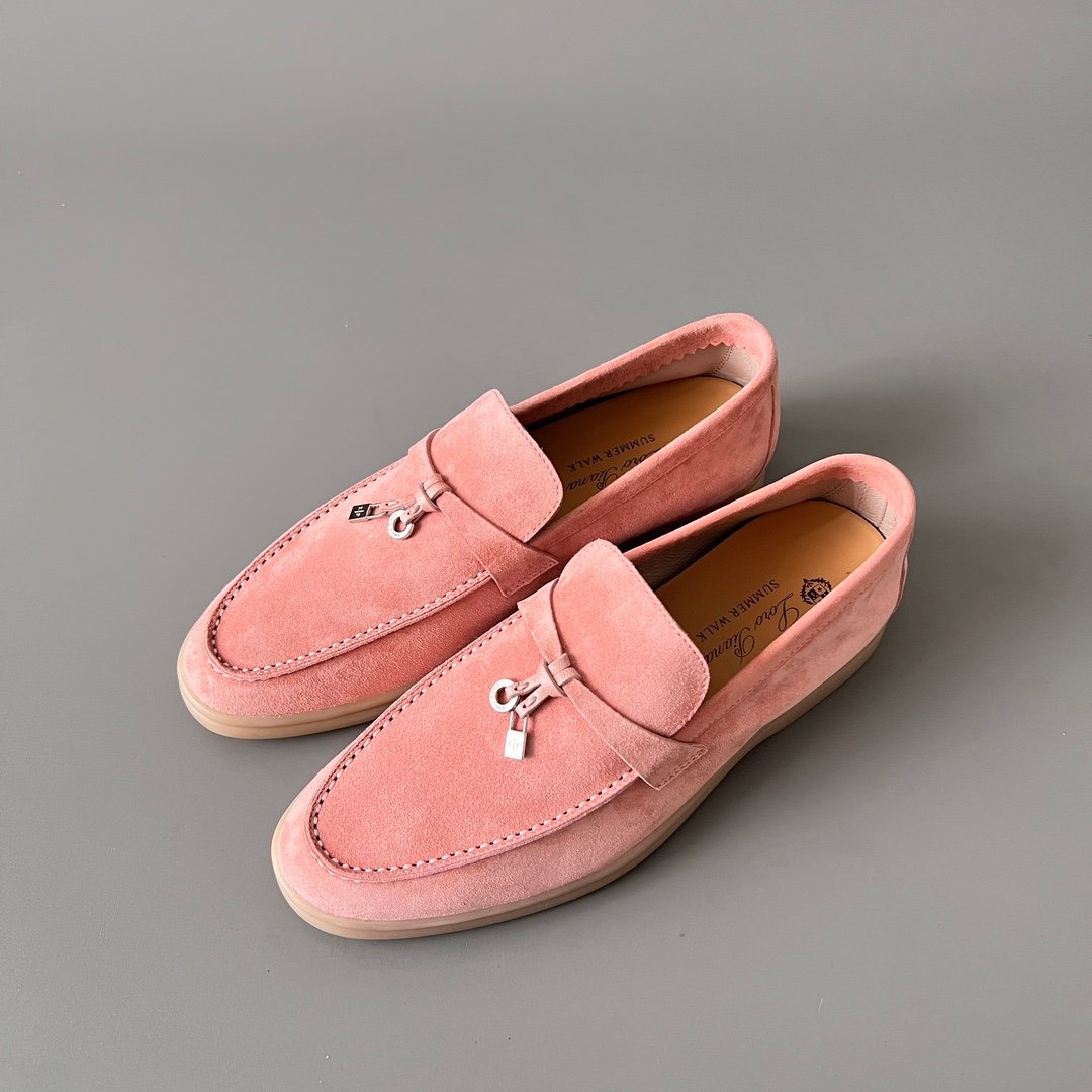 Aurora Custom Loro Piana Classic Summer Charms Walk Loafer - Rose Pink Suede (Women's Edition) - Image 8