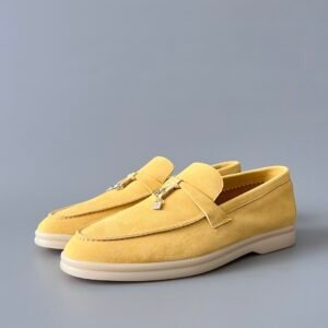 Aurora Custom Loro Piana Classic Summer Charms Walk Loafer - Sunny Limoncello Yellow Suede (Women's Edition)
