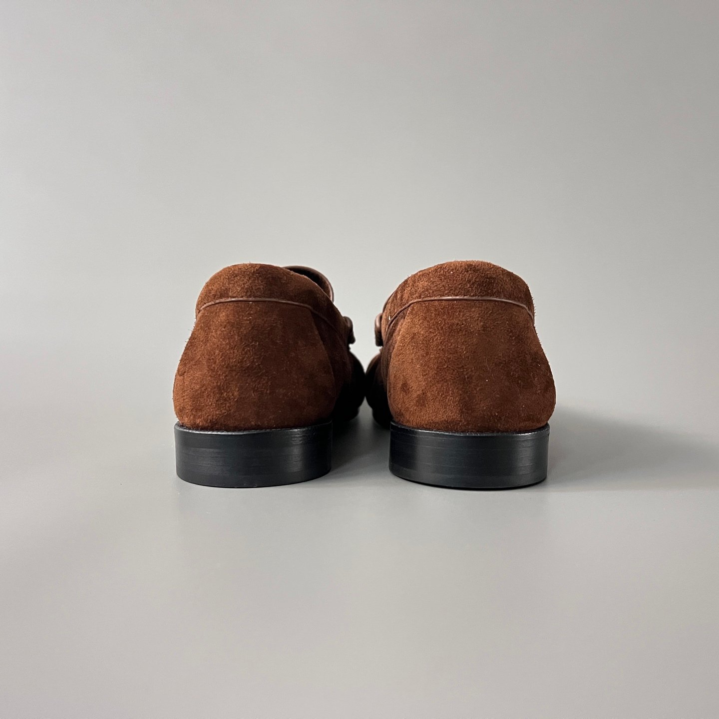 AuroraCustom Saint Laurent Penny Series Velvet Suede Ruched Loafers (Rich Amber Brown Suede & Hand-Stitch Genuine Leather Sole Edition) - Image 5