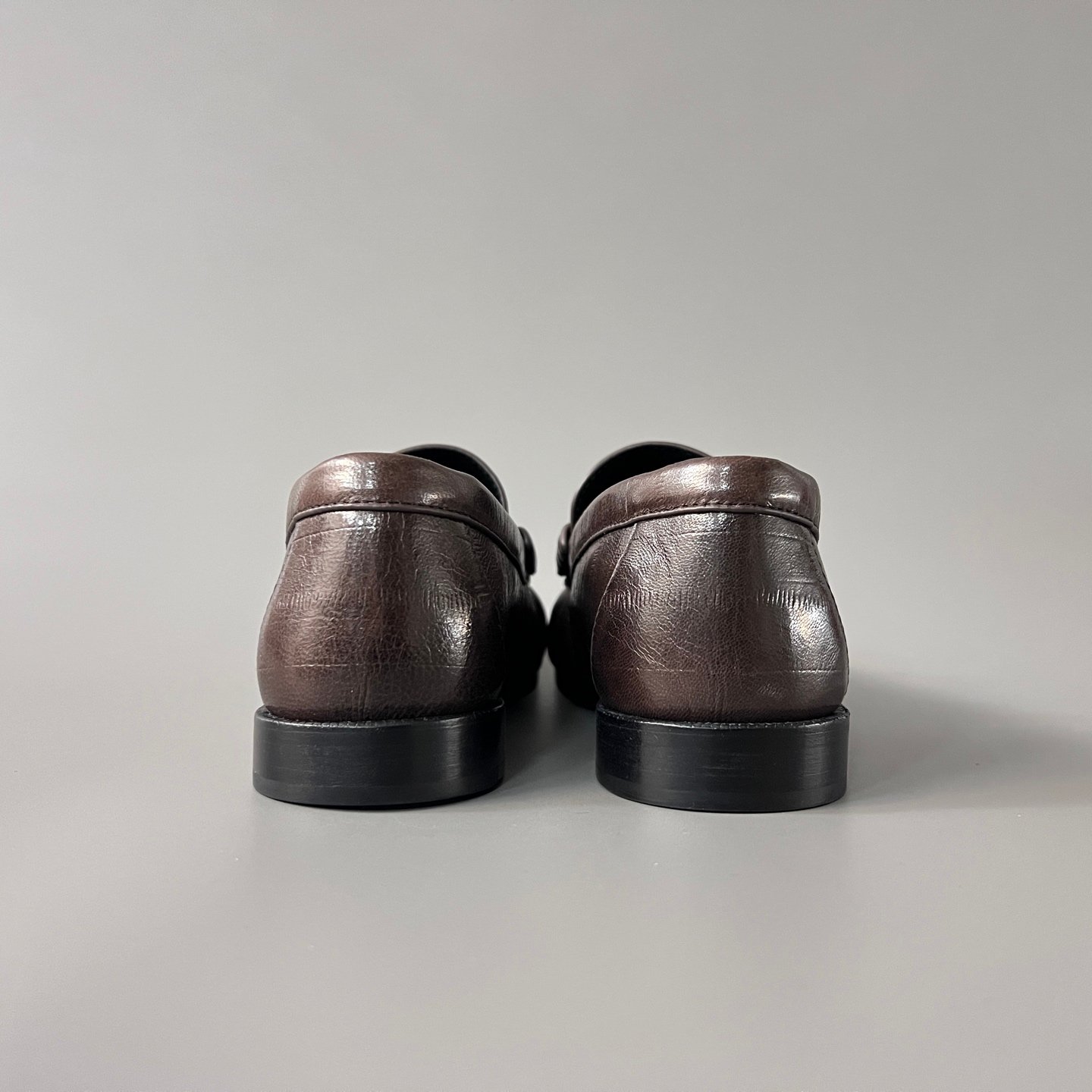 AuroraCustom Saint Laurent Penny Series Grained Leather Ruched Loafers (Classic Earthy Espresso Brown & Hand-Stitch Genuine Leather Sole Edition) - Image 5