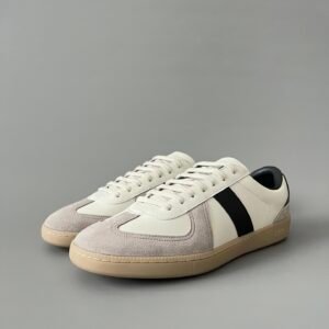 AuroraCustom Dior B01 Matchpoint Series Cream White Leather & Grey Suede Retro Luxury Court Sneaker (Unisex Edition)