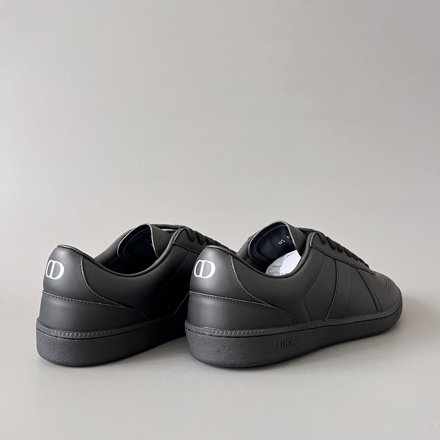 AuroraCustom Dior B01 Matchpoint Series Pure Black Soft Leather Retro Luxury Court Sneaker (Unisex Edition) - Image 4