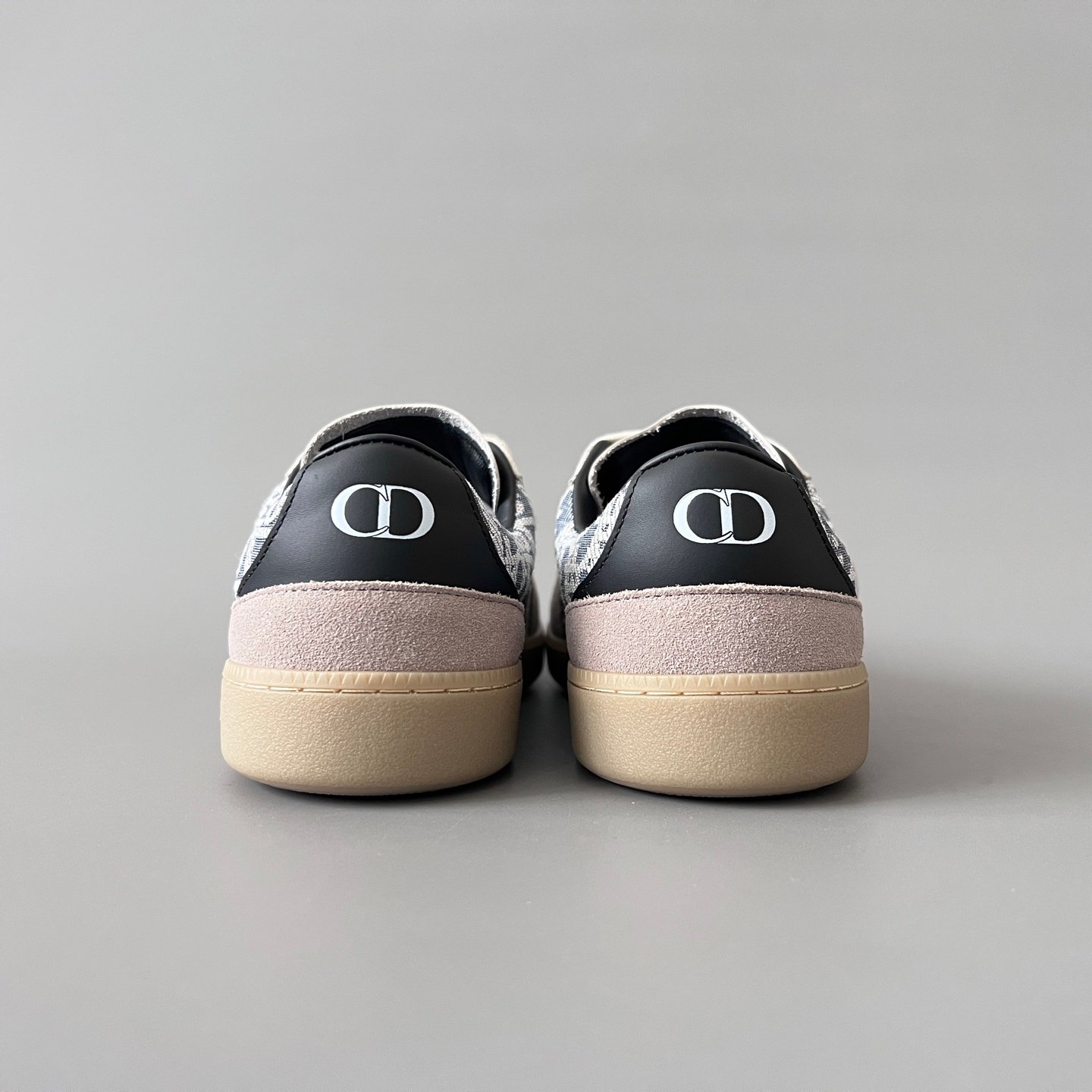 AuroraCustom Dior B01 Matchpoint Series Cream White Leather & Oblique Canvas Grey Suede Retro Luxury Court Sneaker (Unisex Edition) - Image 5
