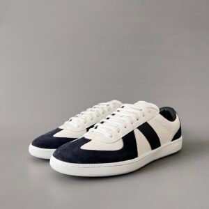 AuroraCustom Dior B01 Matchpoint Series Cream White Leather & Dark Navy Suede Retro Luxury Court Sneaker (Unisex Edition)