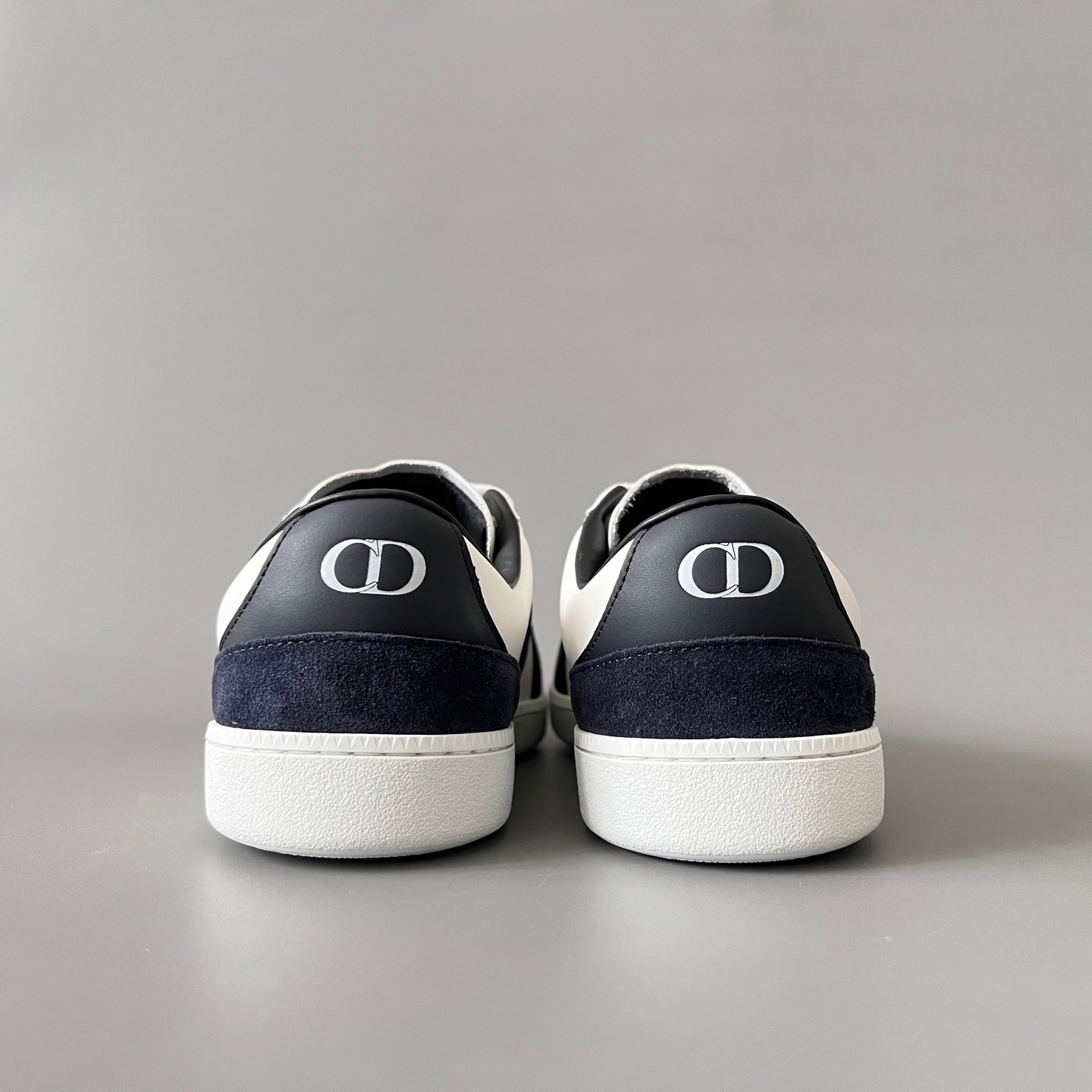 AuroraCustom Dior B01 Matchpoint Series Cream White Leather & Dark Navy Suede Retro Luxury Court Sneaker (Unisex Edition) - Image 5