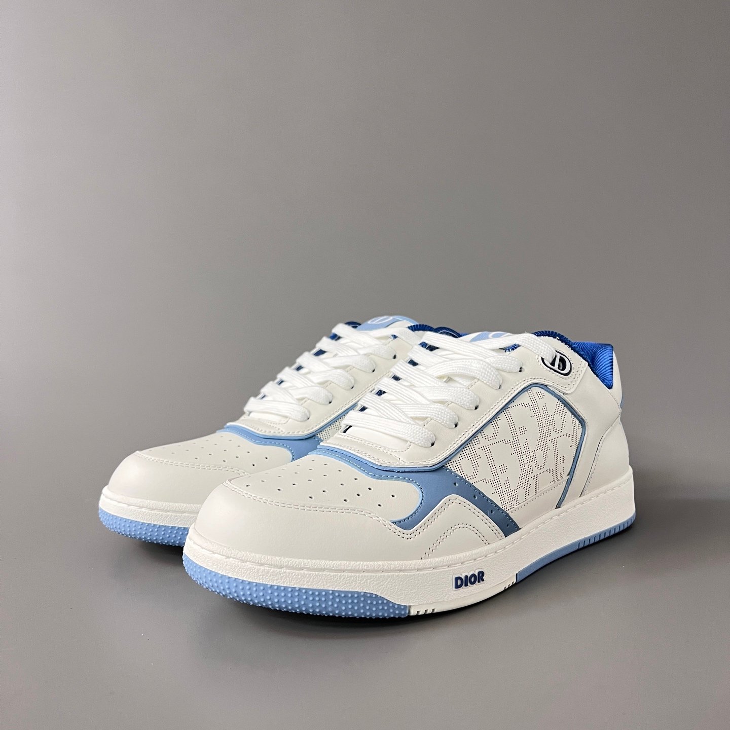 AuroraCustom Dior B27 & Hylton Nel Limited Collaboration Series Cream White Leather & Laser-Perforated CD Oblique Side-Panel Uptown Low-Top Court Sneaker (Men's Edition)