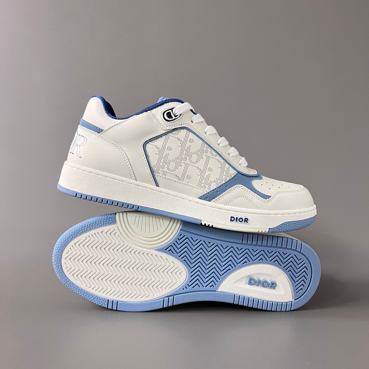 AuroraCustom Dior B27 & Hylton Nel Limited Collaboration Series Cream White Leather & Laser-Perforated CD Oblique Side-Panel Uptown Low-Top Court Sneaker (Men's Edition) - Image 6