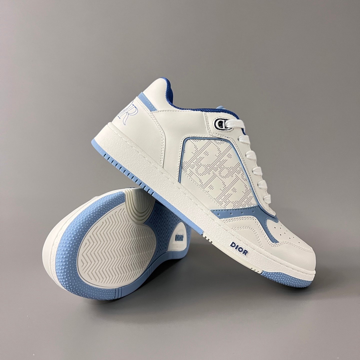 AuroraCustom Dior B27 & Hylton Nel Limited Collaboration Series Cream White Leather & Laser-Perforated CD Oblique Side-Panel Uptown Low-Top Court Sneaker (Men's Edition) - Image 7