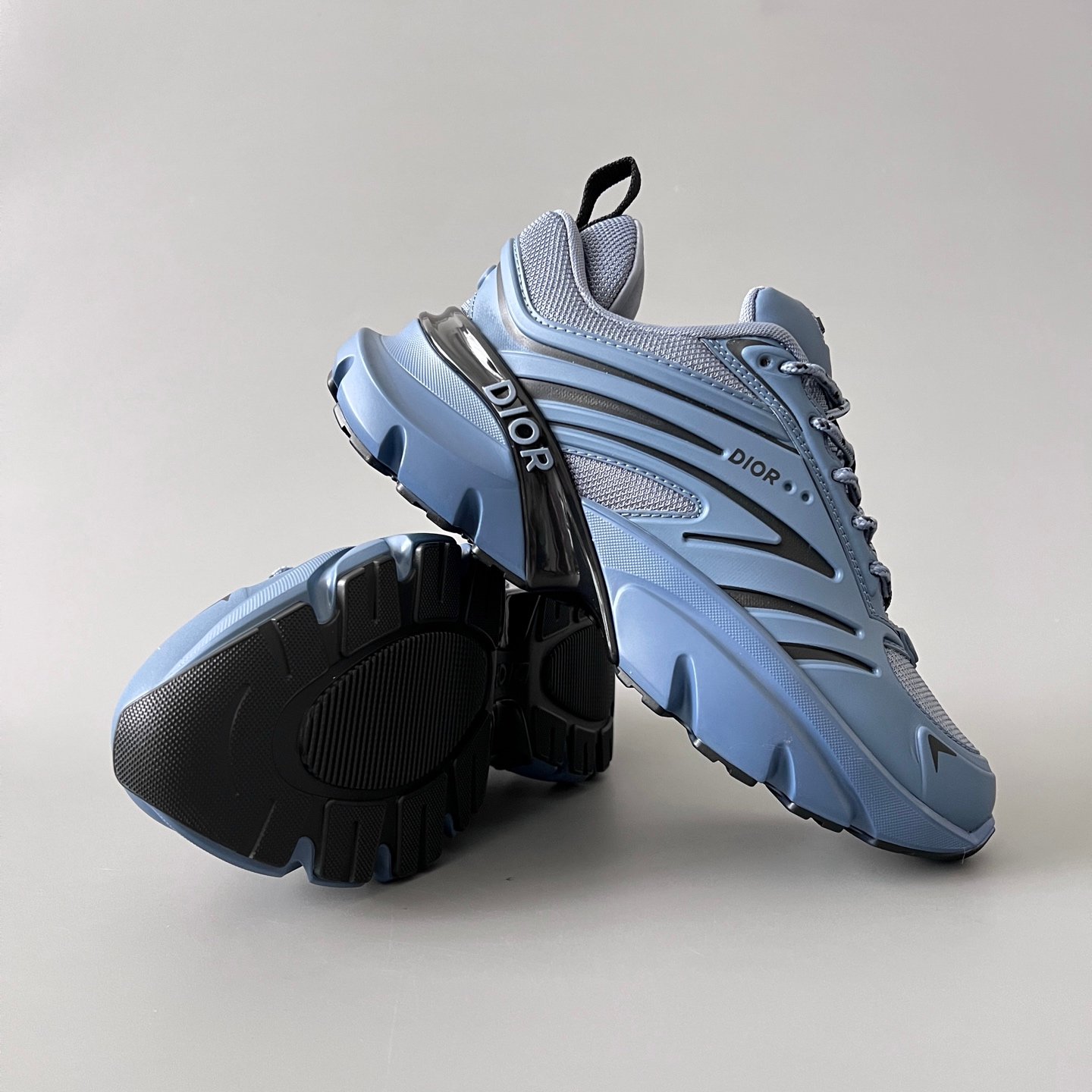 AuroraCustom Dior B44 Series Slate Blue & Stone Grey Technical Mesh Luxury Lifestyle Runner Sneaker (Men's Edition) - Image 7