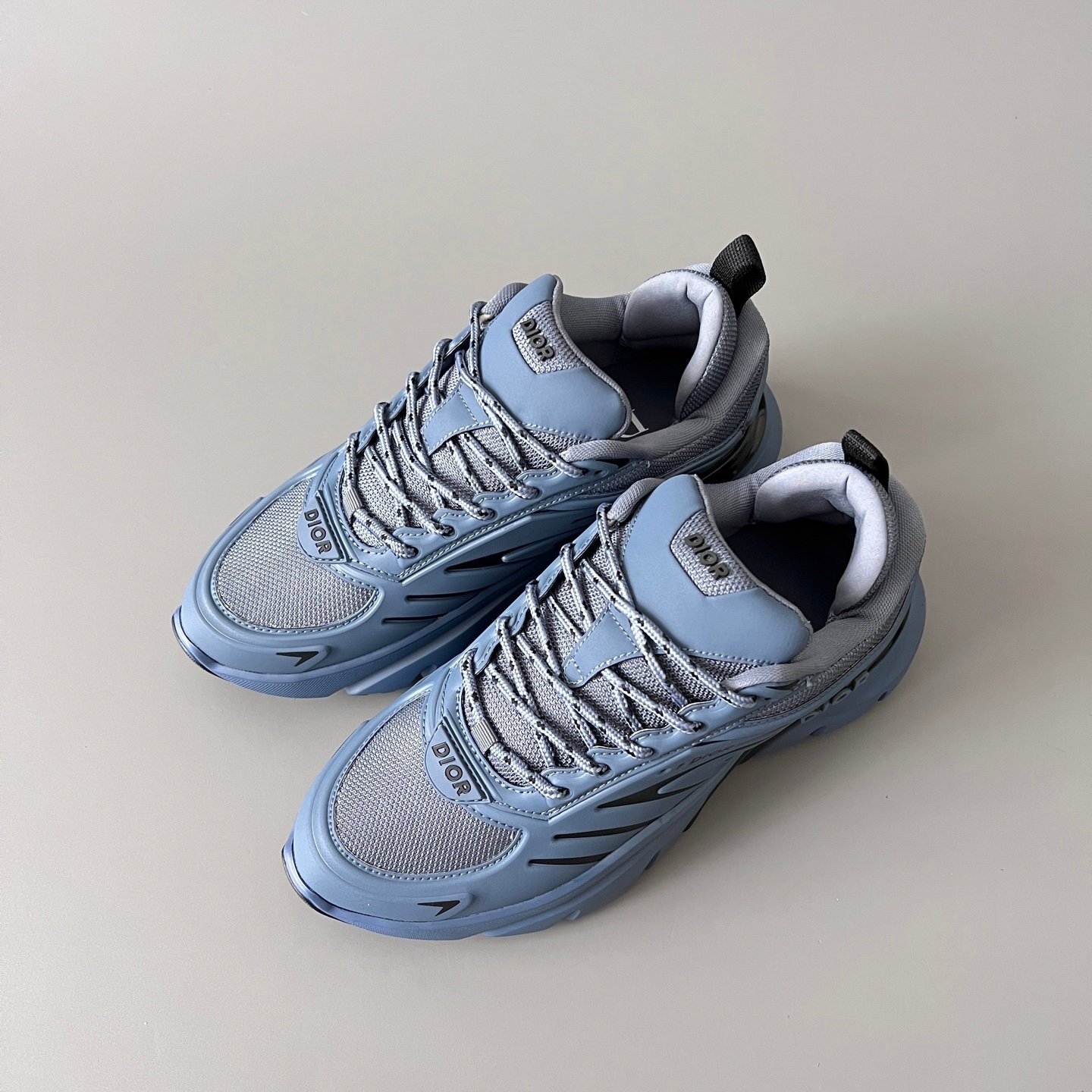 AuroraCustom Dior B44 Series Slate Blue & Stone Grey Technical Mesh Luxury Lifestyle Runner Sneaker (Men's Edition) - Image 8